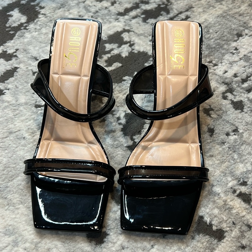 Black Patent Sandal Heel